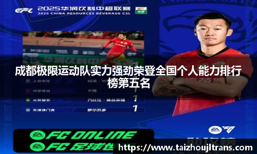 成都极限运动队实力强劲荣登全国个人能力排行榜第五名